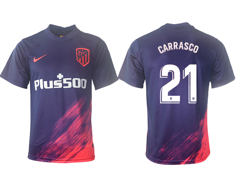 Cheap Men 2021-2022 Club Atletico Madrid away aaa version purple 21 Soccer Jersey